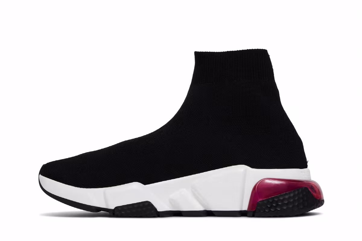 Balenciaga Women's Speed Sneaker Clear Sole - Black Pink, view 4
