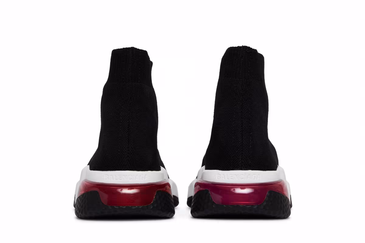 Balenciaga Women's Speed Sneaker Clear Sole - Black Pink, view 7