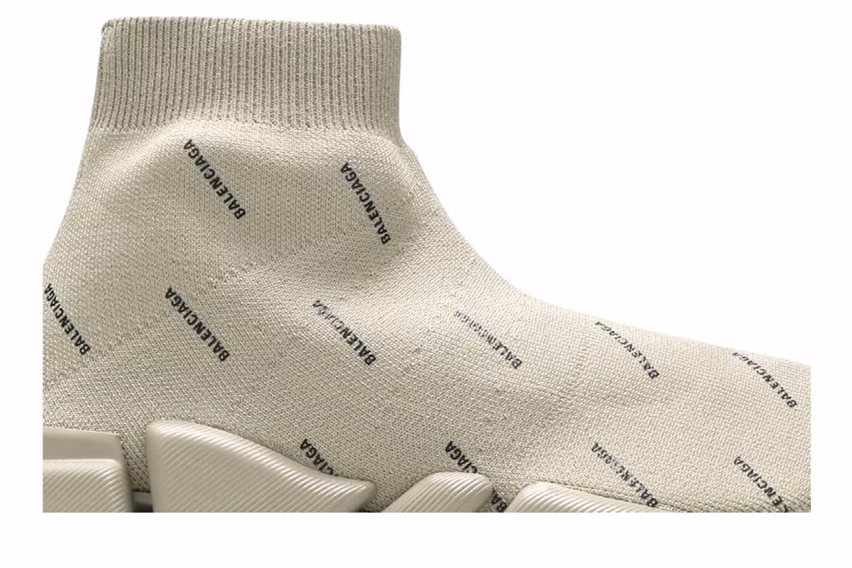 Balenciaga Women's Speed 2.0 Sneaker Allover Logo - Sand, view 3