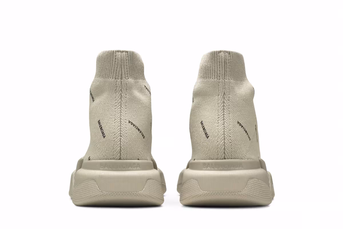 Balenciaga Women's Speed 2.0 Sneaker Allover Logo - Sand, view 7