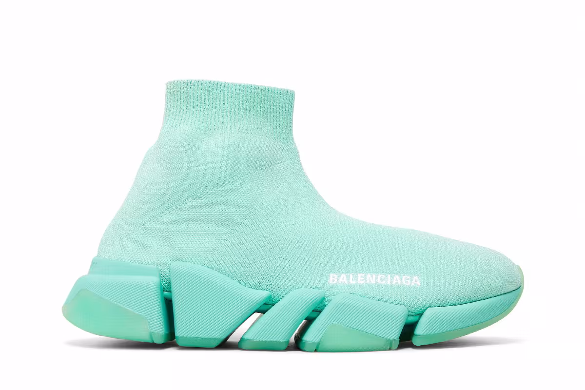 Balenciaga Women's Speed 2.0 Sneaker Transparent Sole - Green, view 2