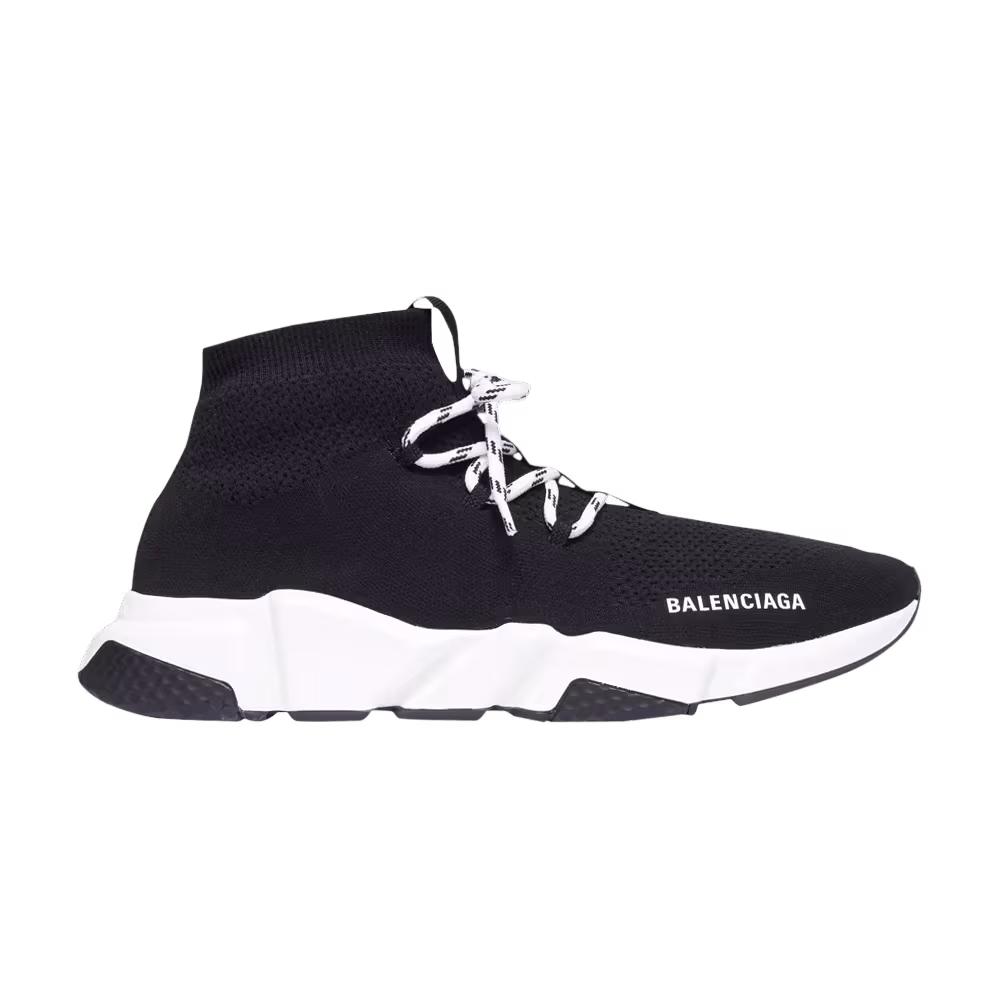 Balenciaga Women's Speed Lace Up Sneaker Black White