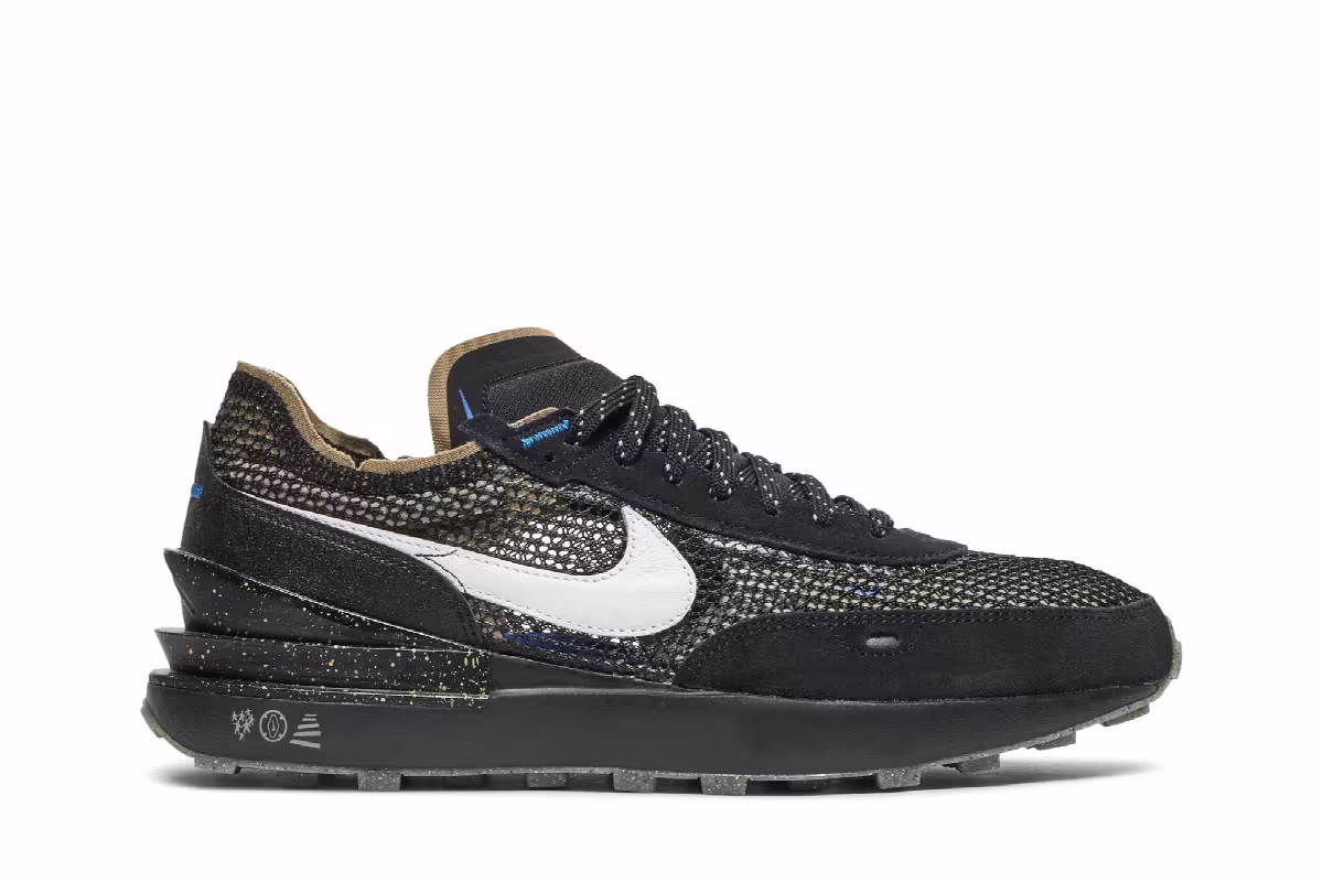 Nike Waffle One Black Iron Grey, view 2