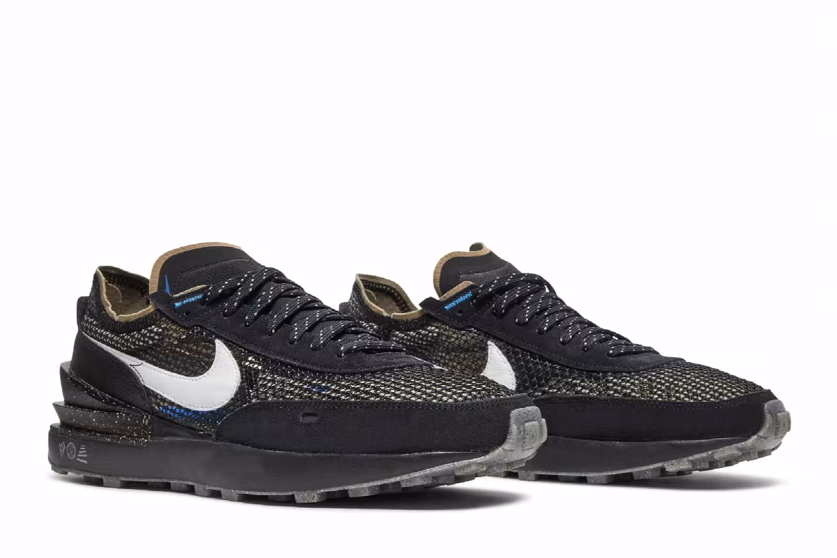 Nike Waffle One Black Iron Grey, view 9