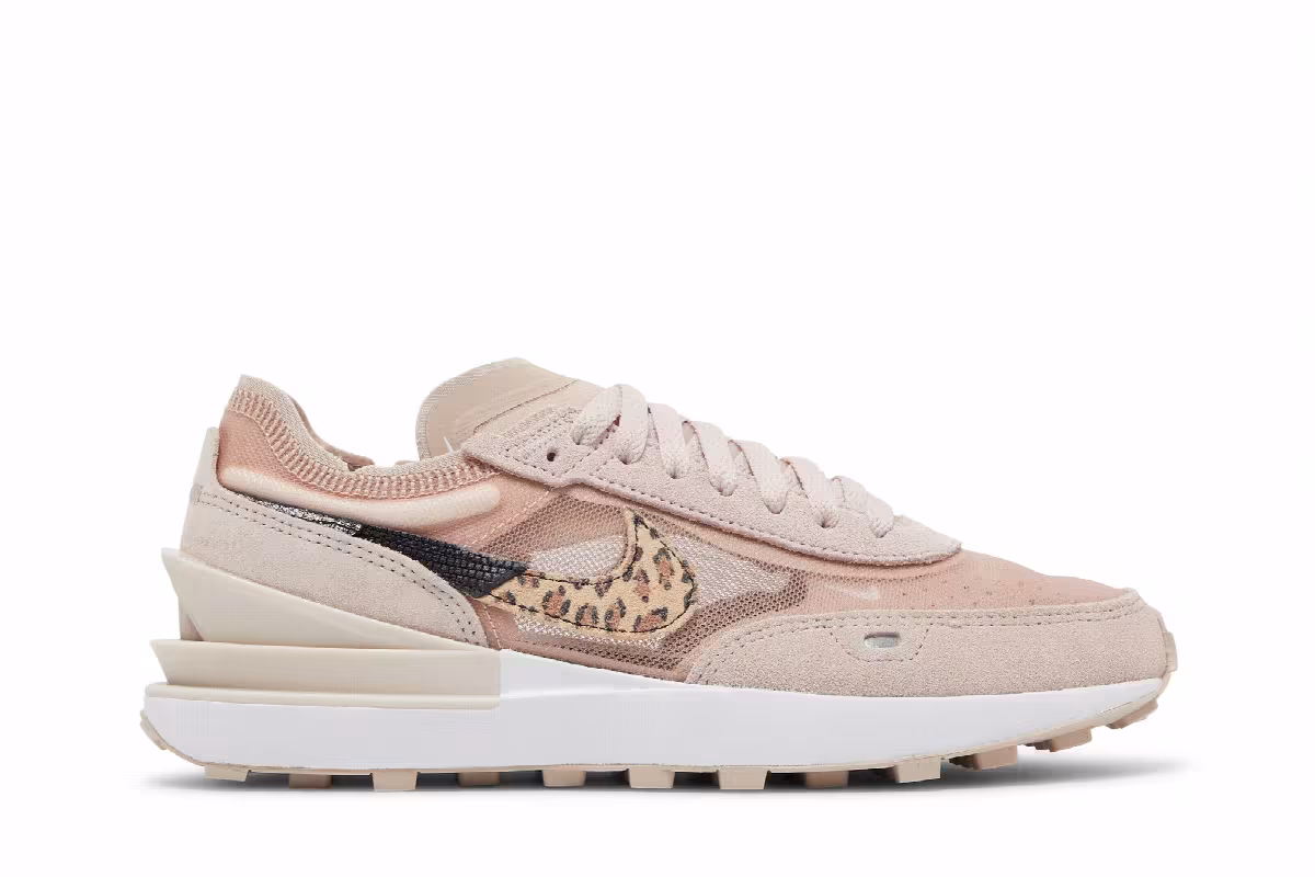 Nike Women's Waffle One SE Pink Leopard, view 2