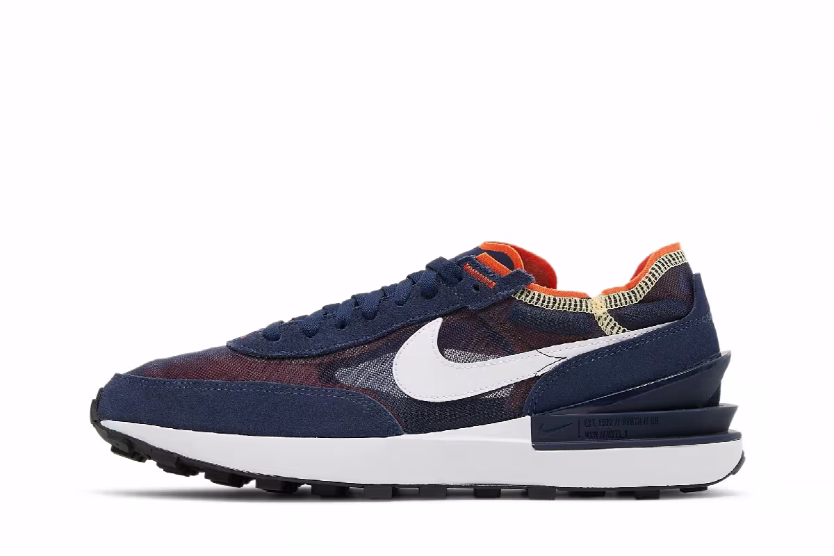 Nike Waffle One Midnight Navy Orange Melon Tint, view 4