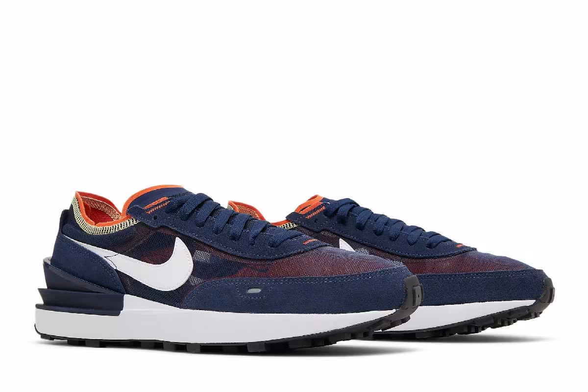 Nike Waffle One Midnight Navy Orange Melon Tint, view 9