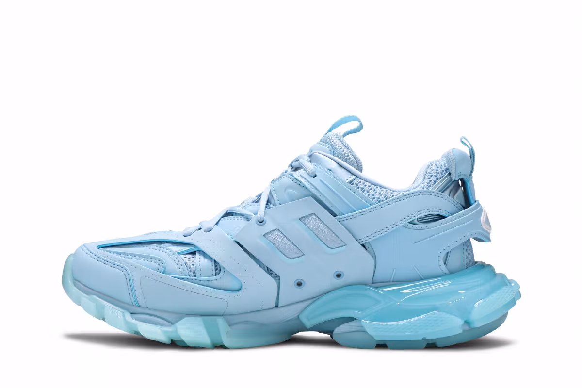 Balenciaga Track Sneaker Clear Sole - Light Blue, view 4