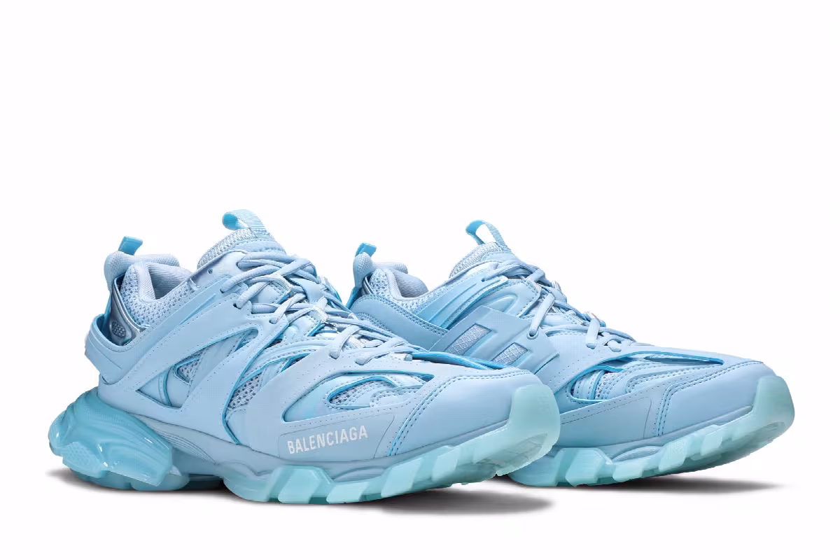 Balenciaga Track Sneaker Clear Sole - Light Blue, view 9