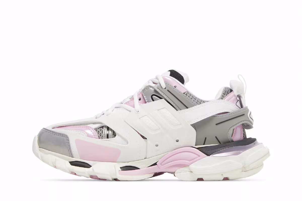 Balenciaga Women's Track Sneaker White Pink, view 4