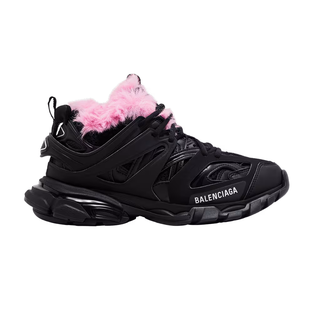 Balenciaga Women's Track Sneaker Fake Fur - Black Pink