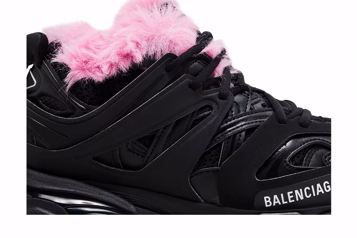 Balenciaga Women's Track Sneaker Fake Fur - Black Pink, view 3