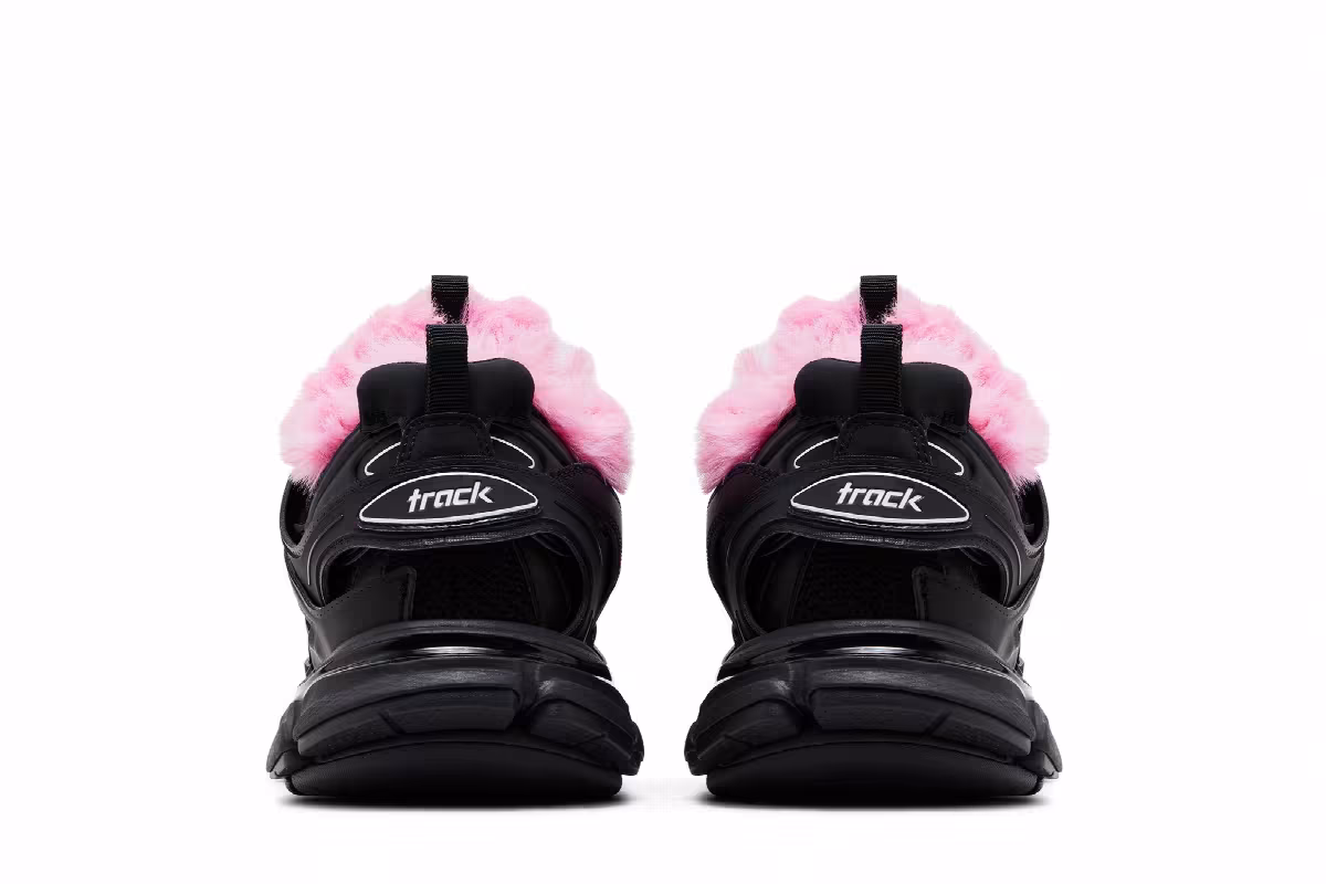 Balenciaga Women's Track Sneaker Fake Fur - Black Pink, view 7