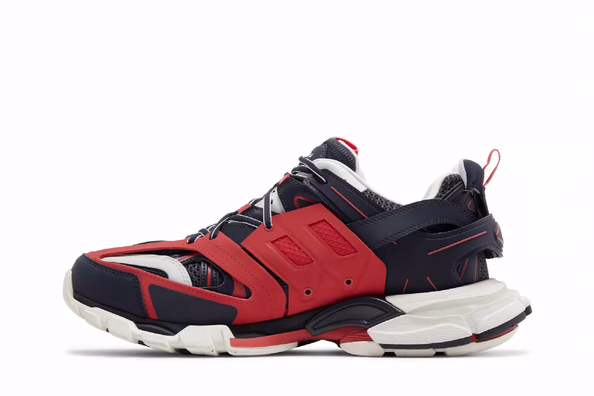 Balenciaga Track LED Sneaker Red Dark Grey, view 4