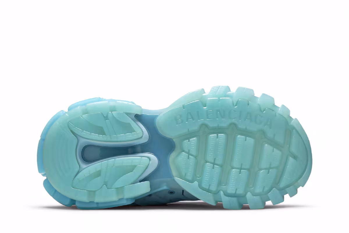 Balenciaga Women's Track Sneaker Clear Sole - Light Blue, view 5