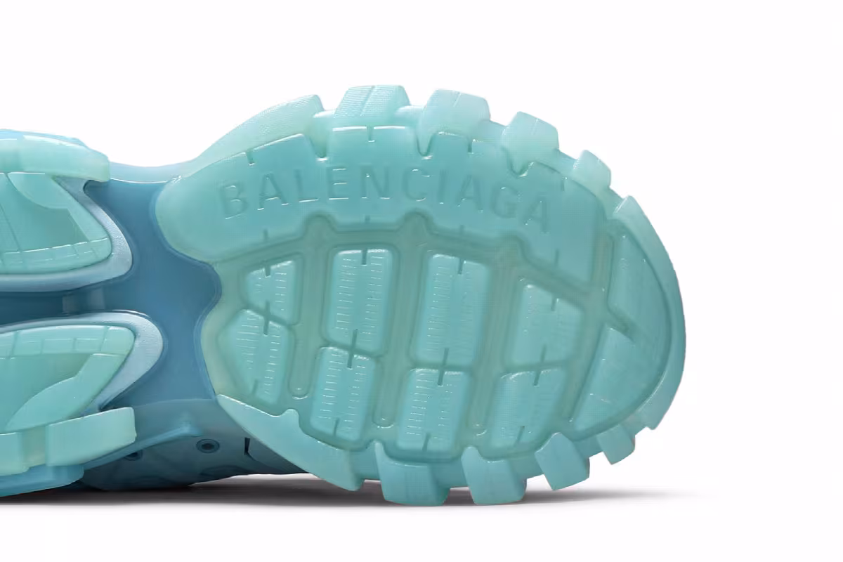 Balenciaga Women's Track Sneaker Clear Sole - Light Blue, view 6