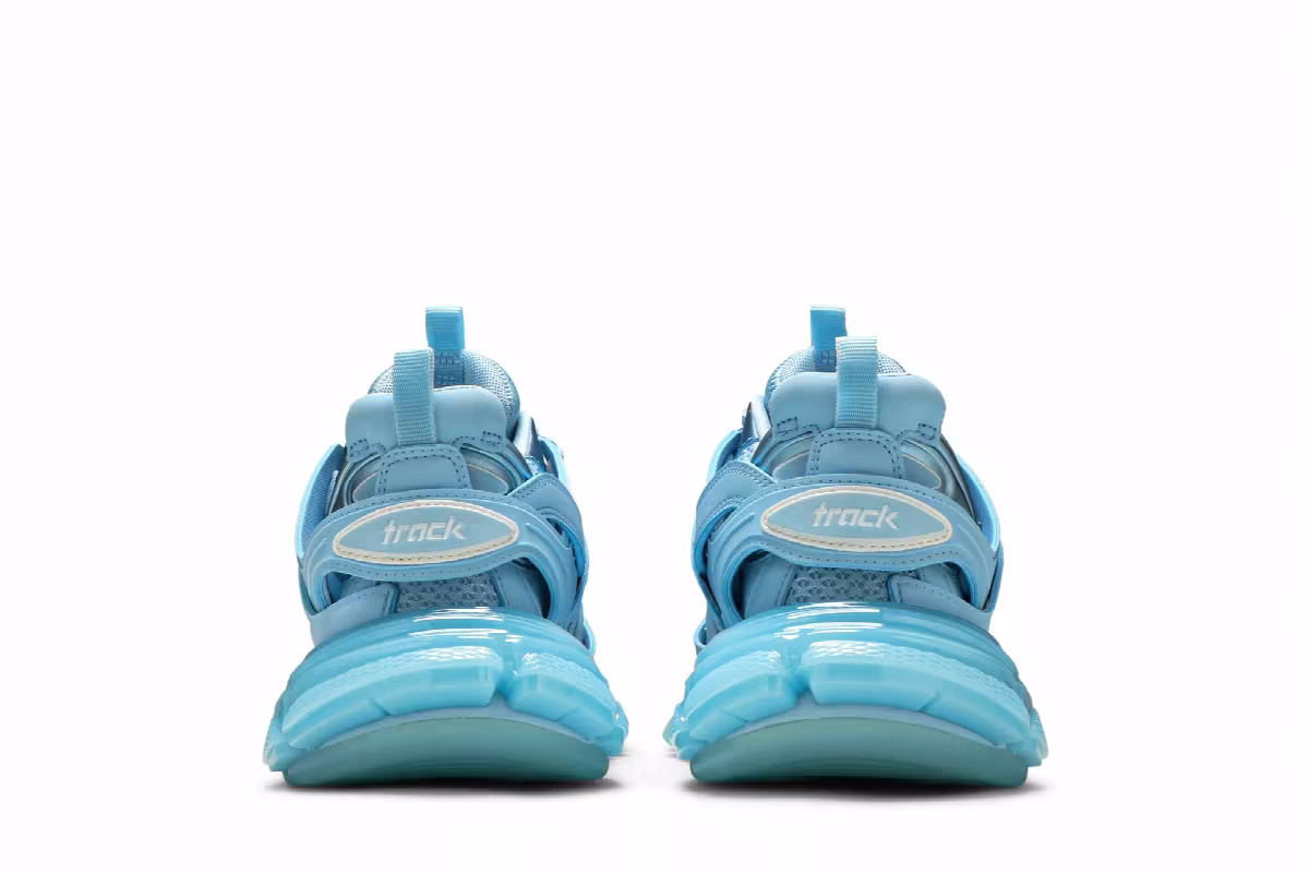 Balenciaga Women's Track Sneaker Clear Sole - Light Blue, view 7