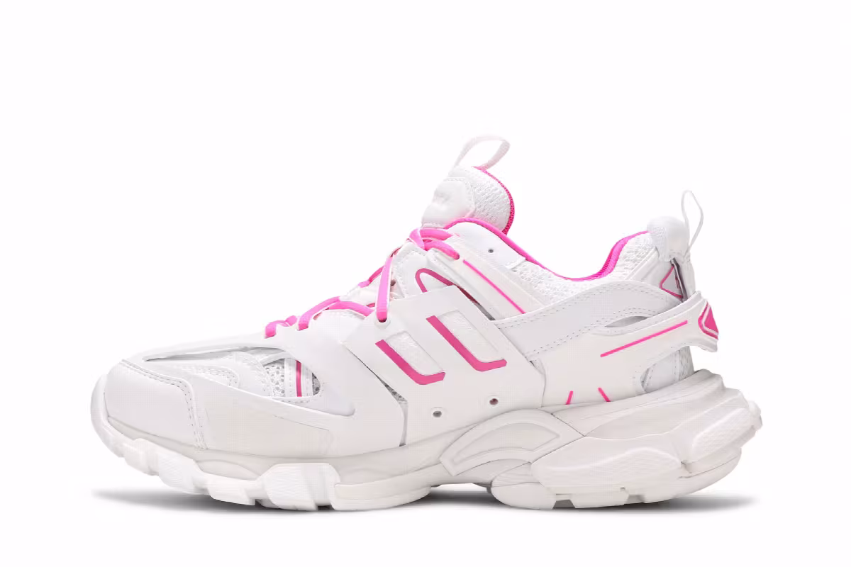 Balenciaga Women's Track Sneaker White Fluo Pink, view 4