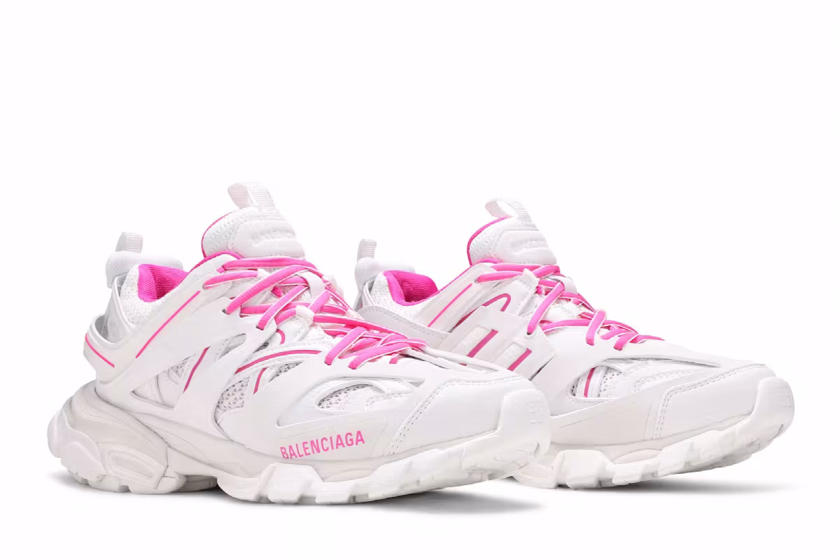 Balenciaga Women's Track Sneaker White Fluo Pink, view 9