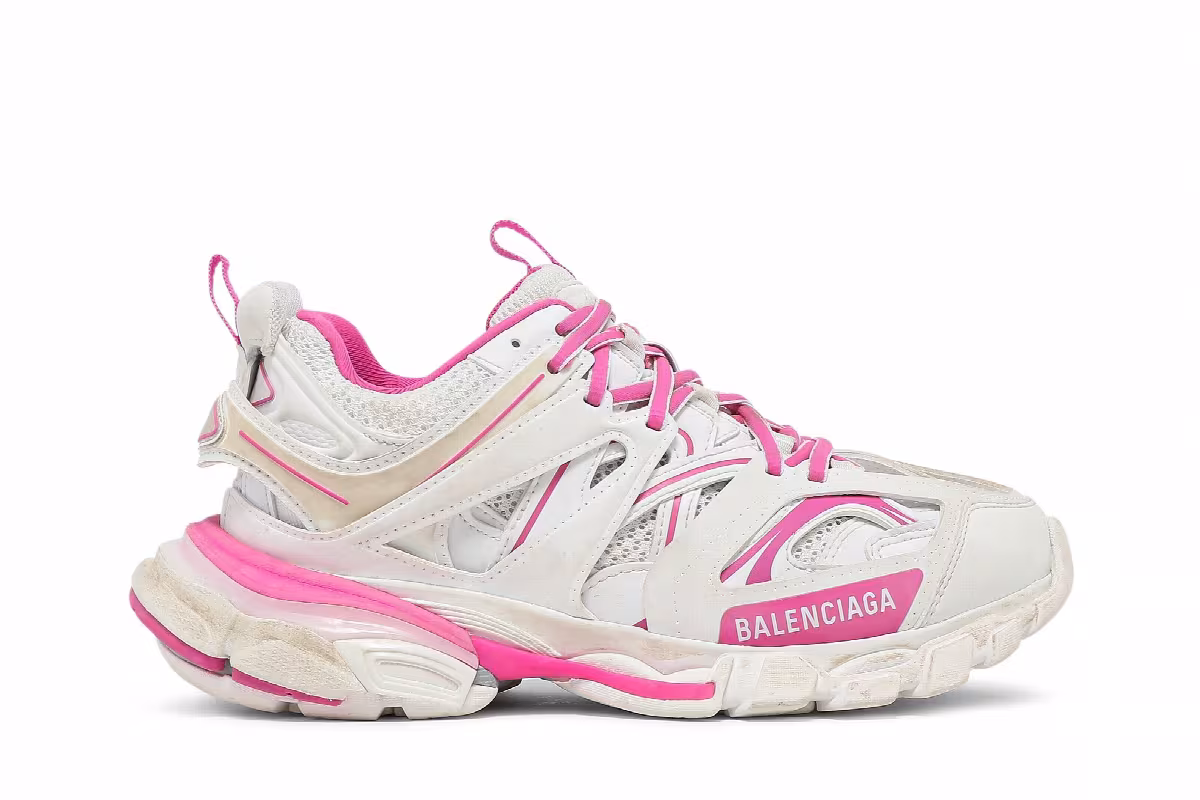 Balenciaga Women's Track Sneaker White Fluo Pink, view 2