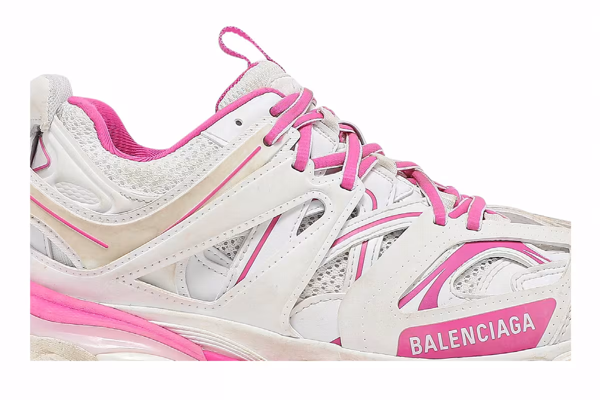 Balenciaga Women's Track Sneaker White Fluo Pink, view 3