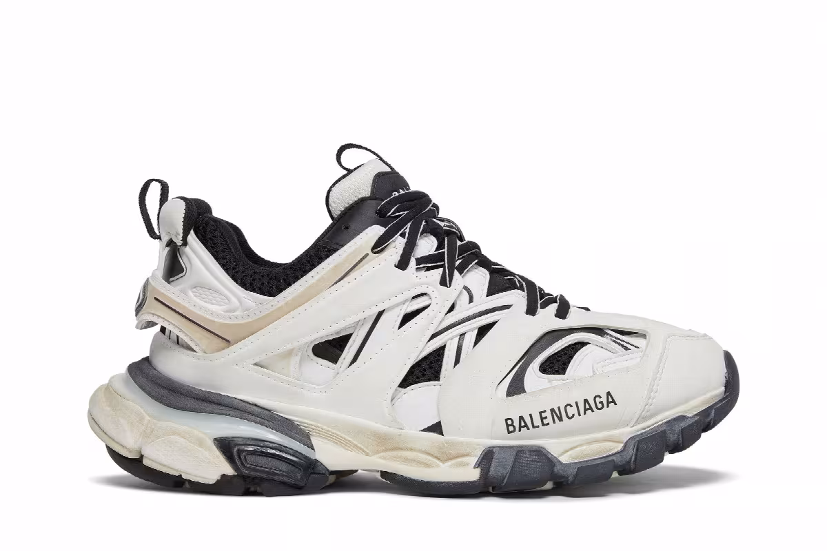 Balenciaga Women's Track Sneaker White Black, view 2