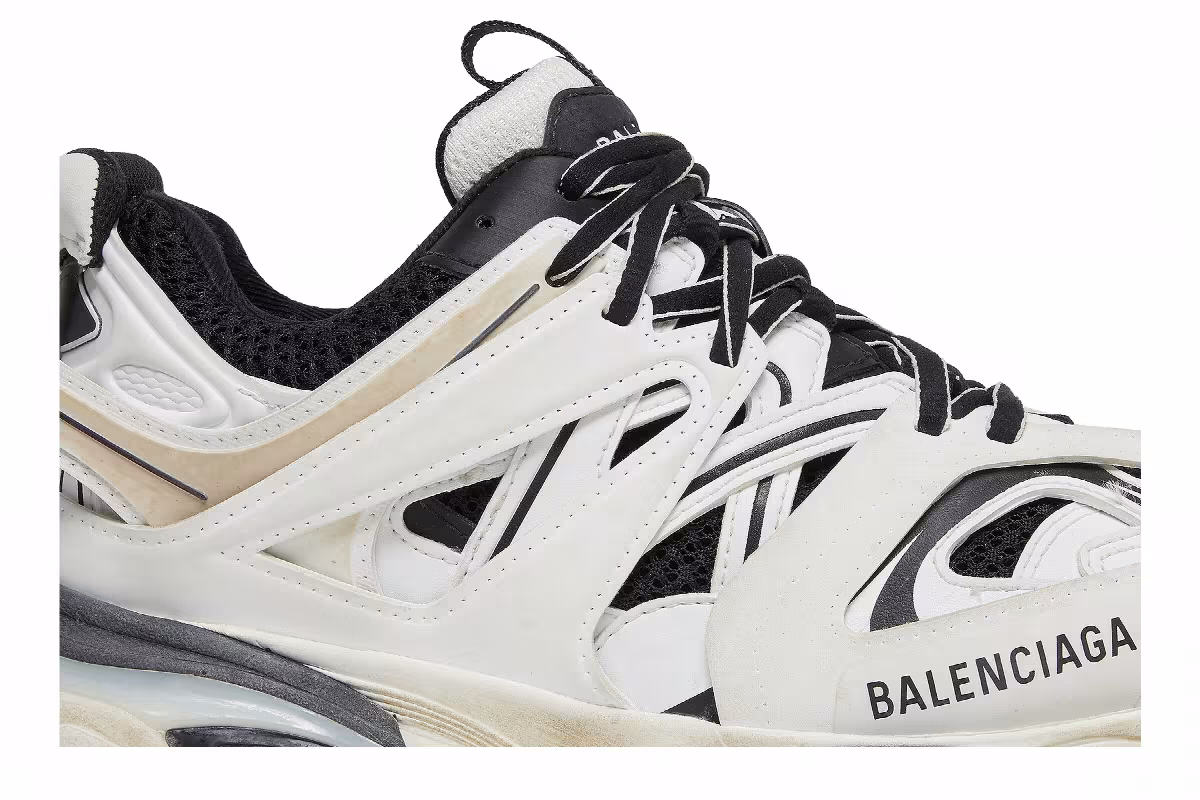 Balenciaga Women's Track Sneaker White Black, view 3