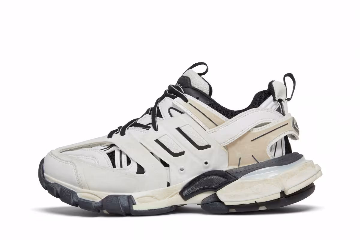 Balenciaga Women's Track Sneaker White Black, view 4