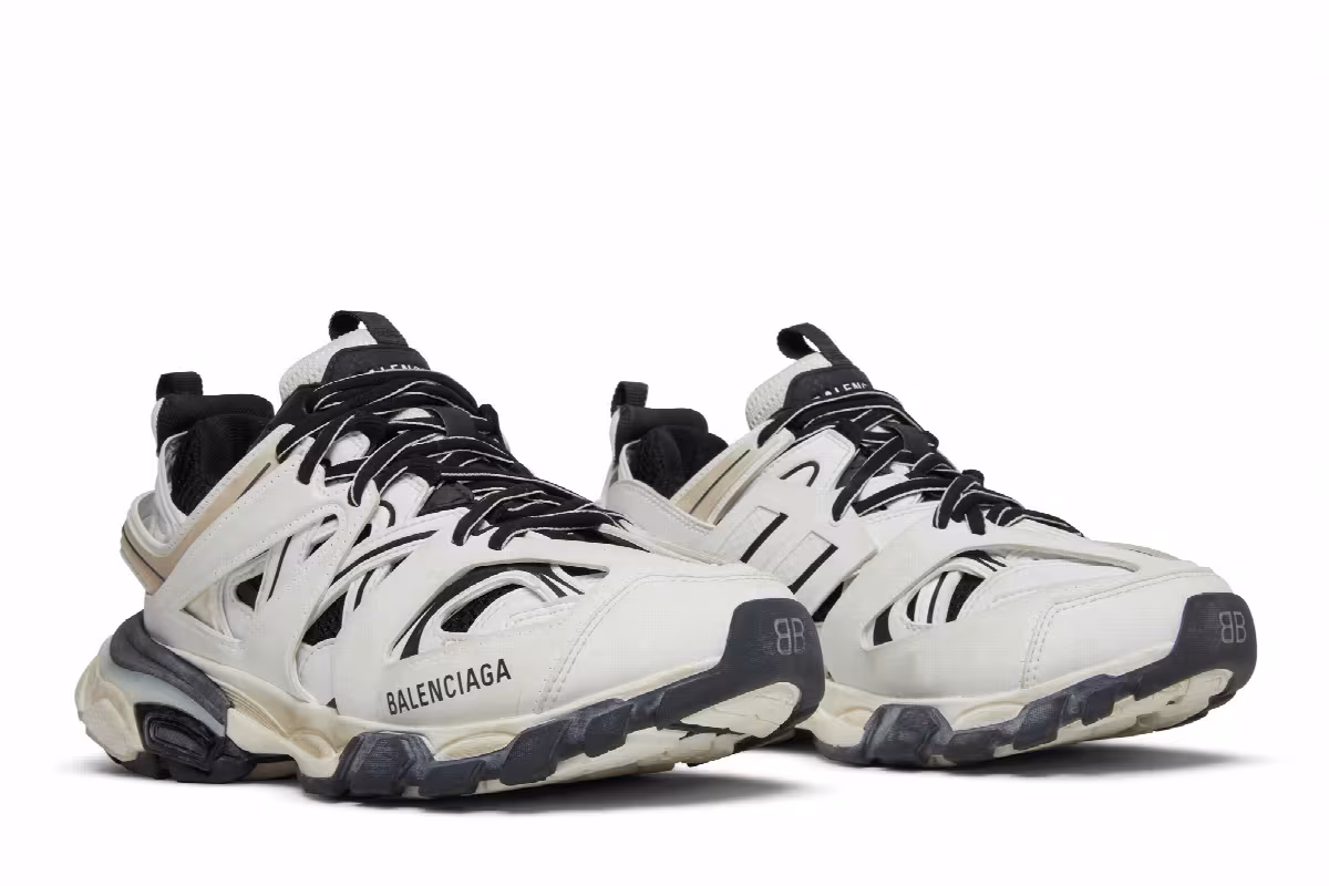 Balenciaga Women's Track Sneaker White Black, view 9