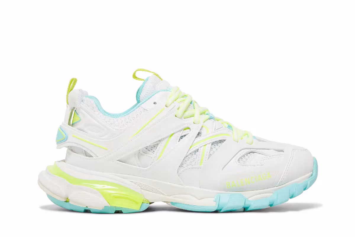 Balenciaga Women's Track Sneaker White Neon Yellow, view 2