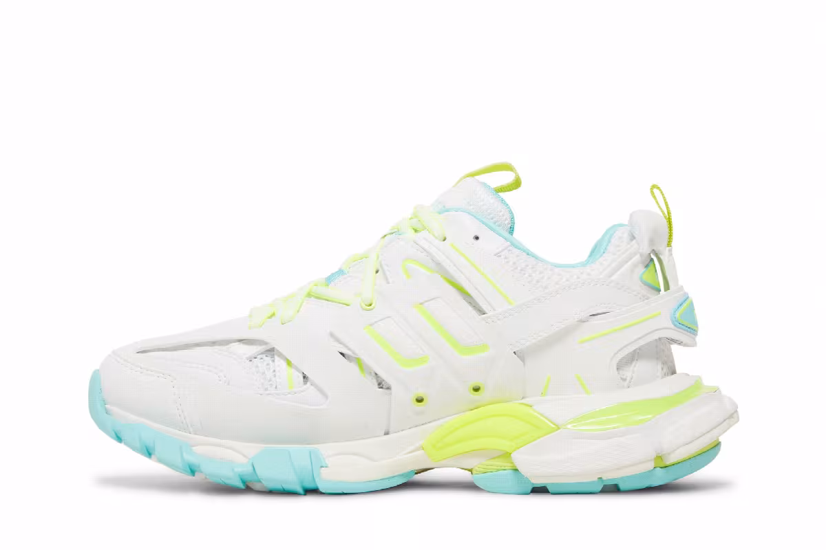 Balenciaga Women's Track Sneaker White Neon Yellow, view 4