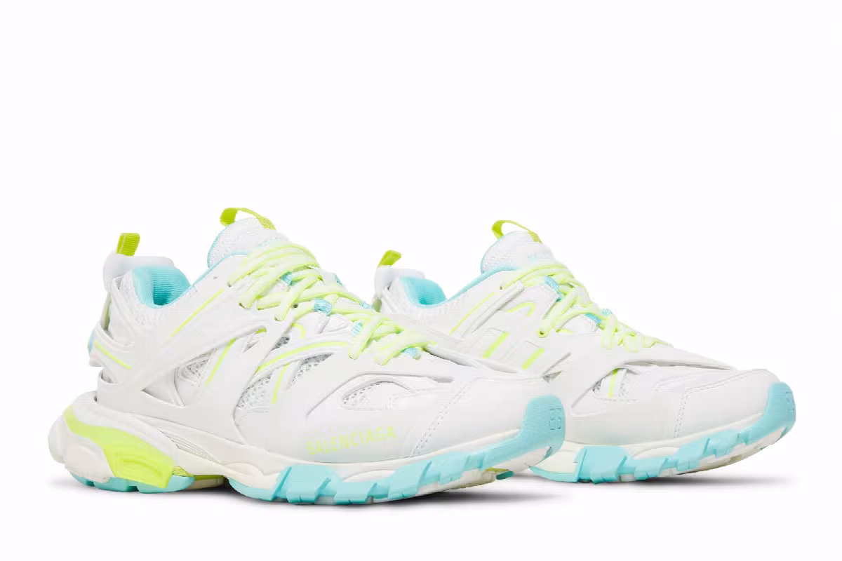 Balenciaga Women's Track Sneaker White Neon Yellow, view 9