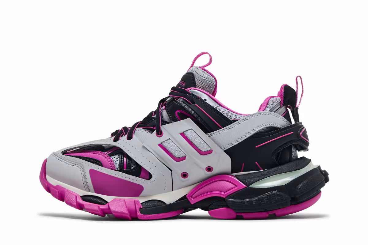 Balenciaga Women's Track Sneaker Grey Pink, view 4