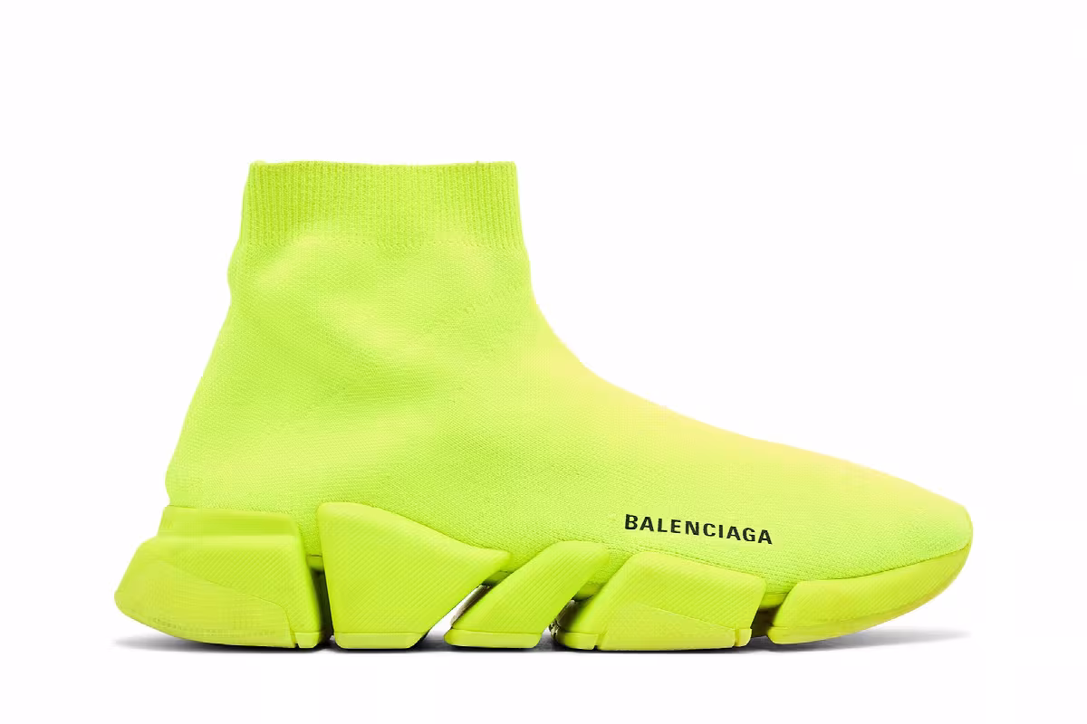 Balenciaga Speed 2 Trainer Knit Fluo Yellow, view 2