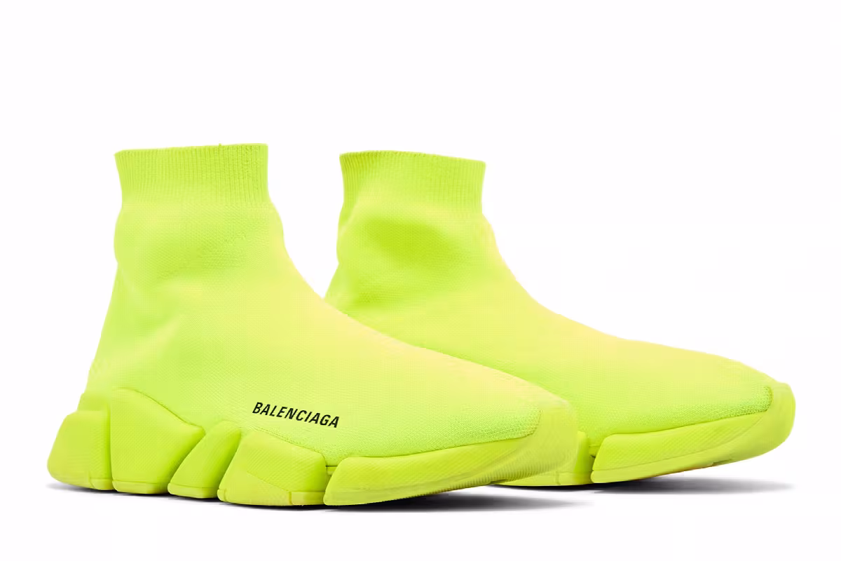 Balenciaga Speed 2 Trainer Knit Fluo Yellow, view 9
