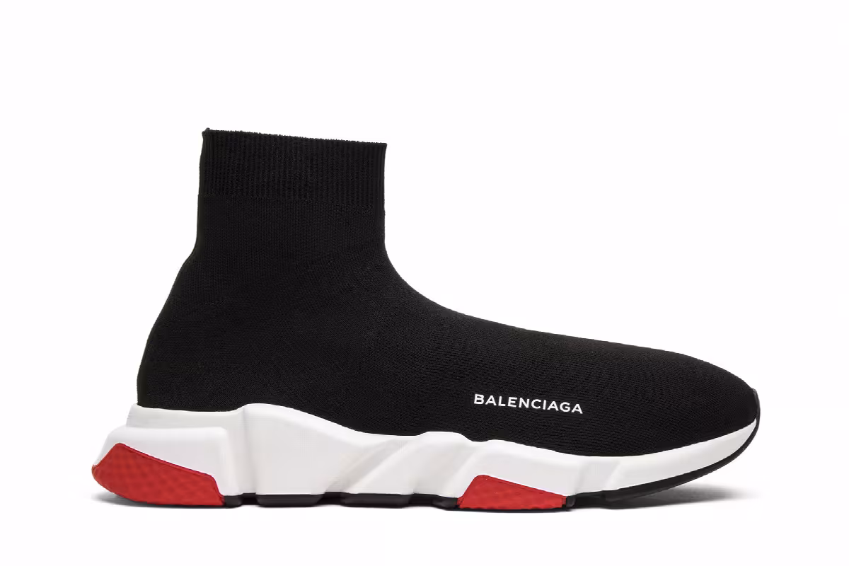 Balenciaga Speed Trainer Mid Black Red, view 2