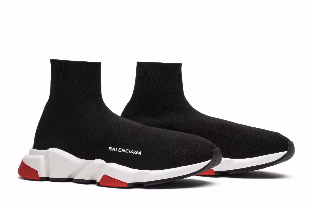 Balenciaga Speed Trainer Mid Black Red, view 9