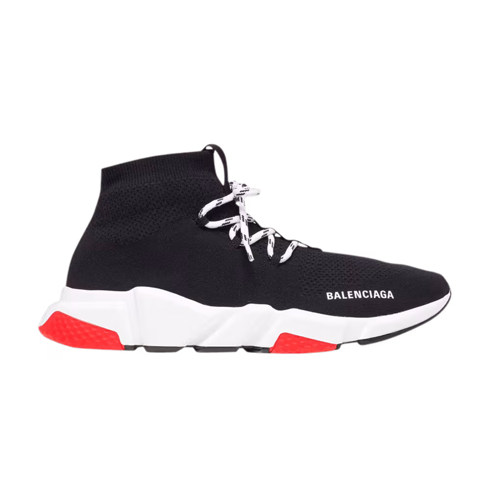 Balenciaga Speed Lace Up Trainer Black Red