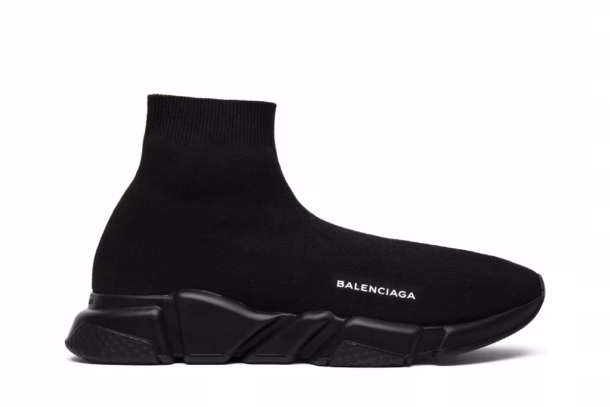 Balenciaga Speed Trainer Mid Triple Black, view 2