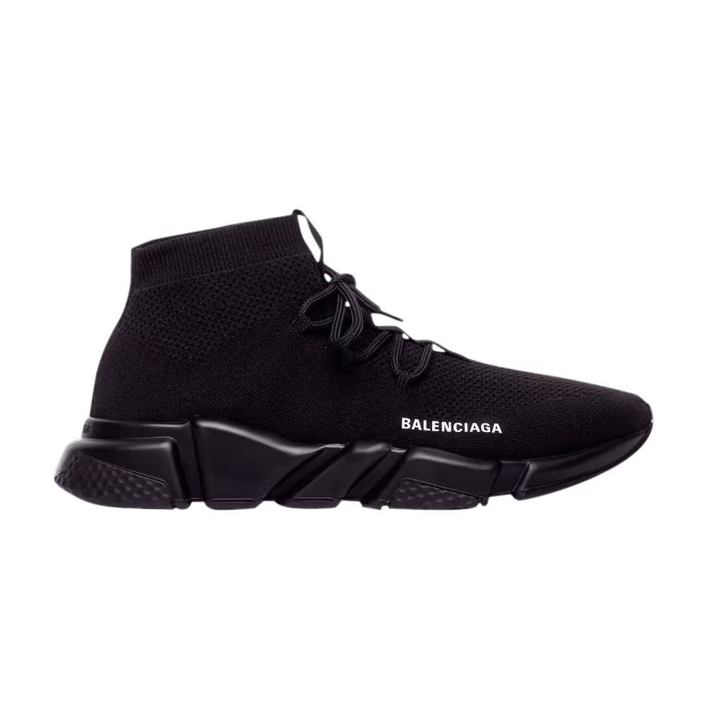 Balenciaga Speed Lace Up Trainer Knitted Black