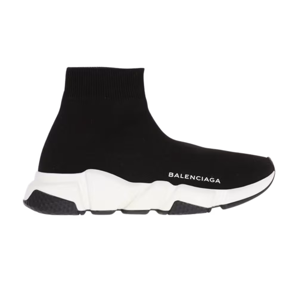Balenciaga Women's Speed Trainer Mid Black White Black