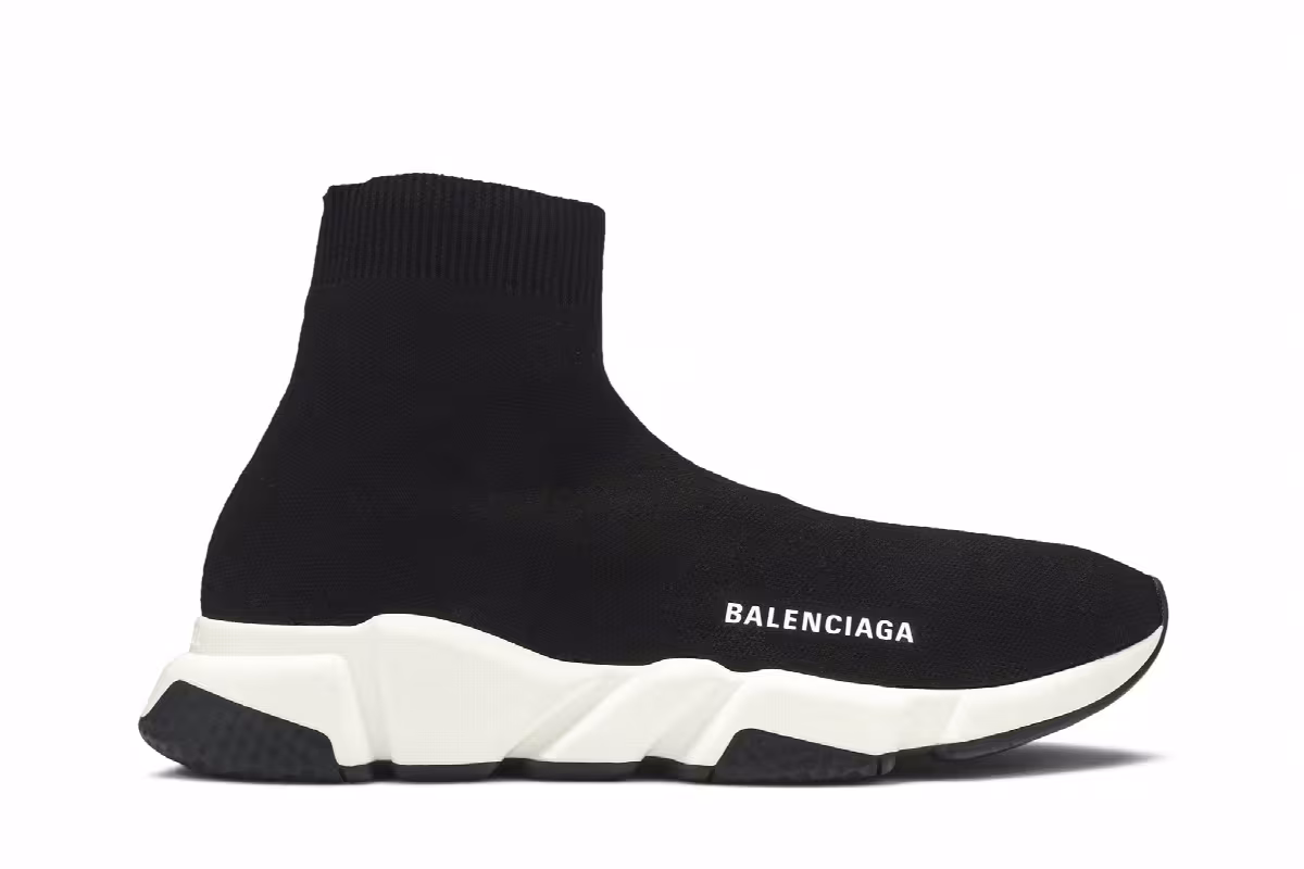 Balenciaga Women's Speed Trainer Black White 2019, view 2