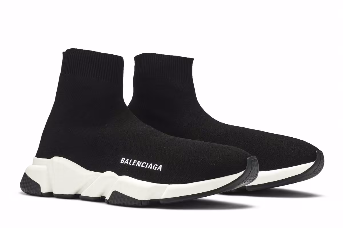 Balenciaga Women's Speed Trainer Black White 2019, view 9