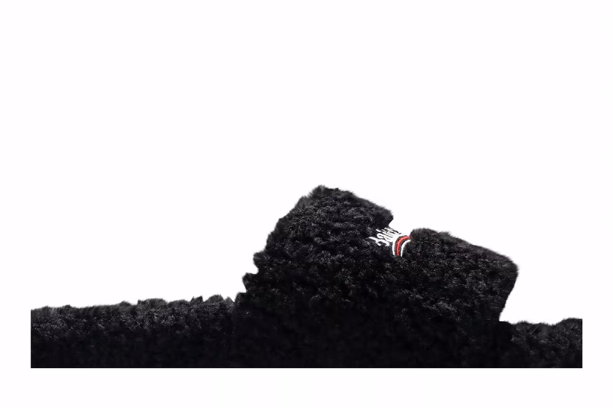 Balenciaga Furry Slides Black, view 3