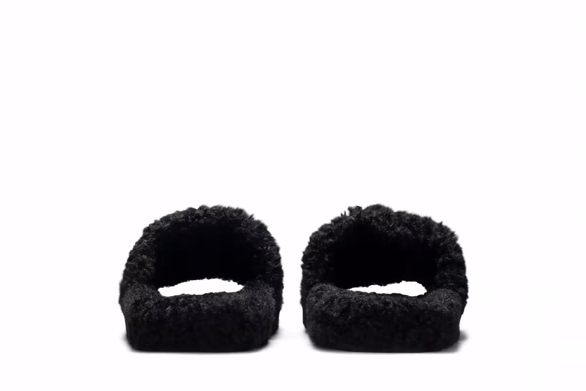 Balenciaga Furry Slides Black, view 7