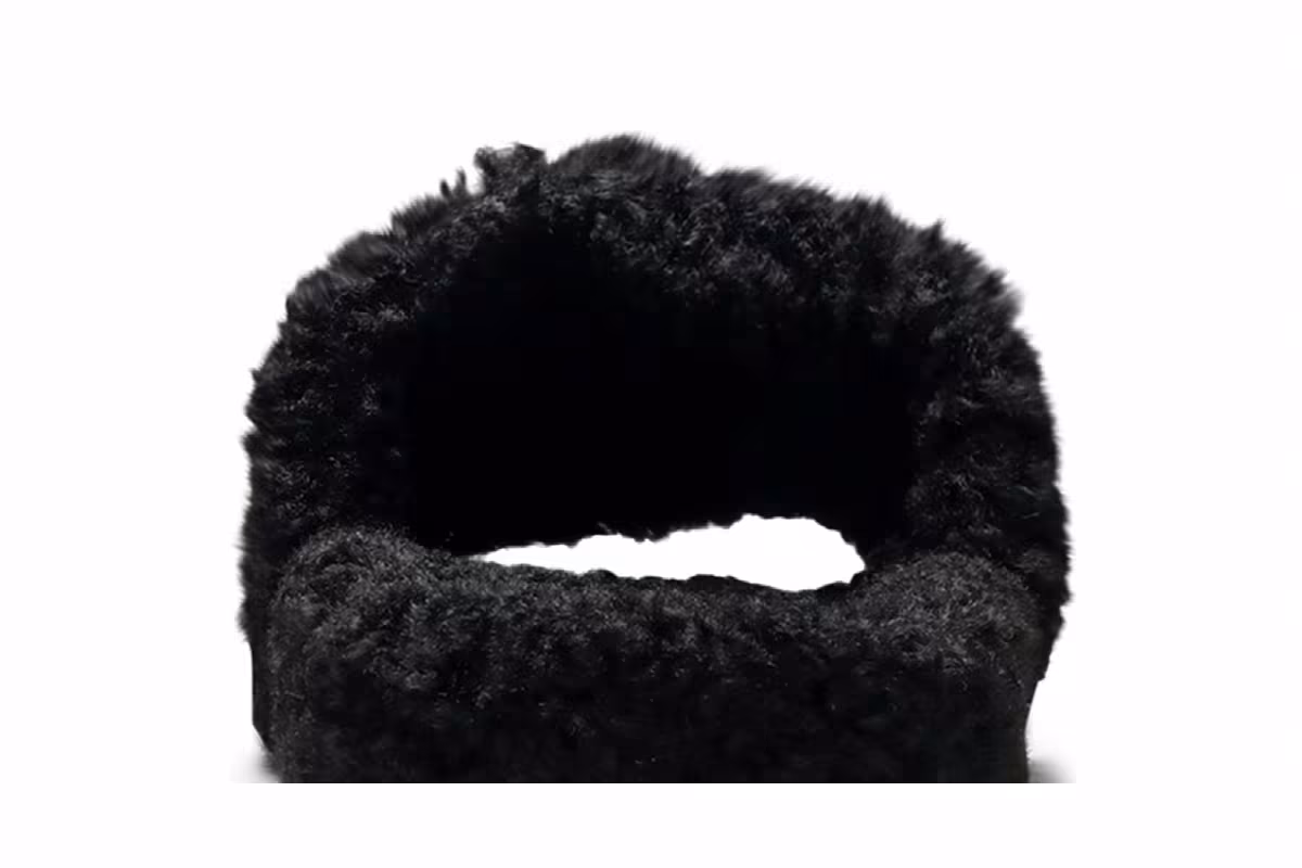 Balenciaga Furry Slides Black, view 8