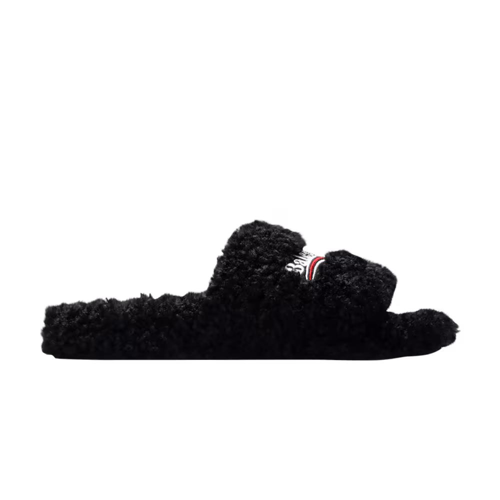 Balenciaga Women's Furry Slides Black Red