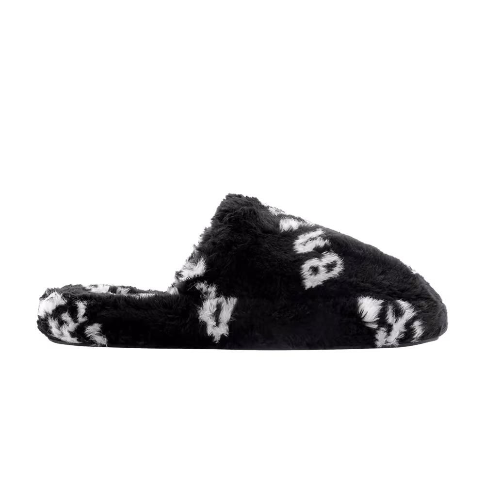 Balenciaga Home Slides Fur - Black