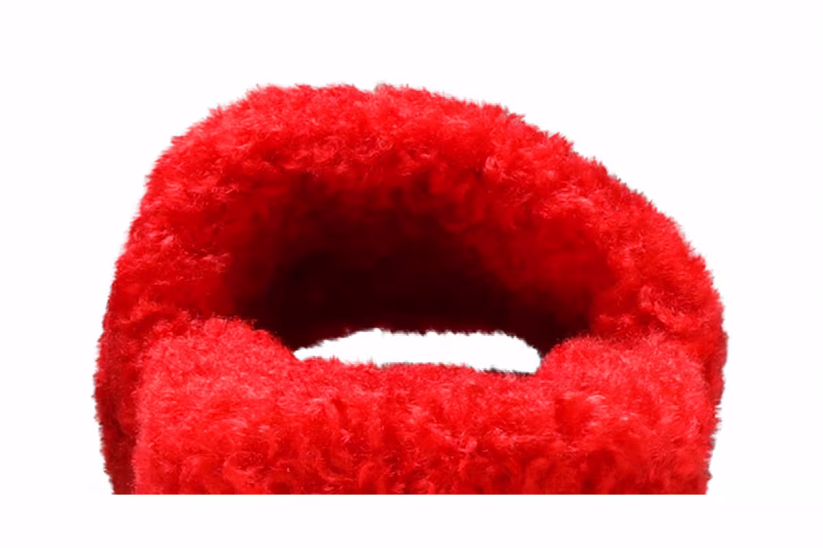 Balenciaga Women's Furry Slides Red, view 8