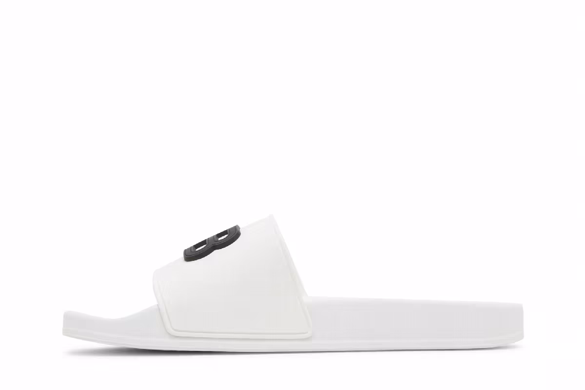 Balenciaga Pool Slides White Black, view 4